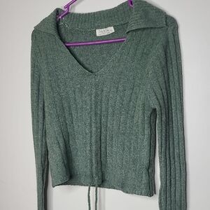 Super Soft Green V-Neck Sweater